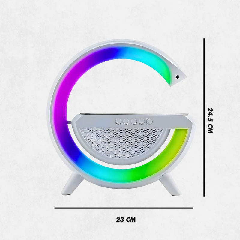 Luminária G Speaker RGB Caixa de Som Bluetooth com Carregamento por Indução