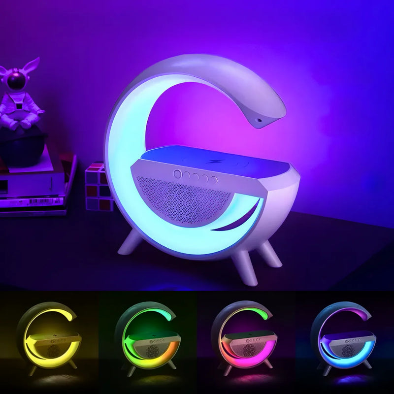 Luminária G Speaker RGB Caixa de Som Bluetooth com Carregamento por Indução