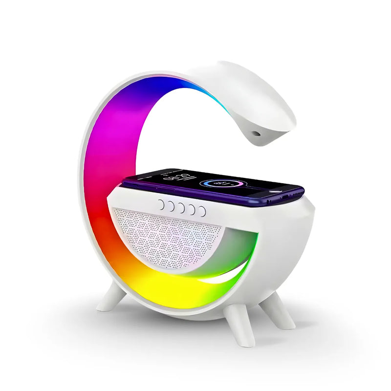 Luminária G Speaker RGB Caixa de Som Bluetooth com Carregamento por Indução