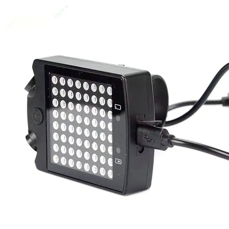 Luz de sinalização para bicicleta com 64 LEDs, 15 lumens, recarregável, à prova d'água e sem fio