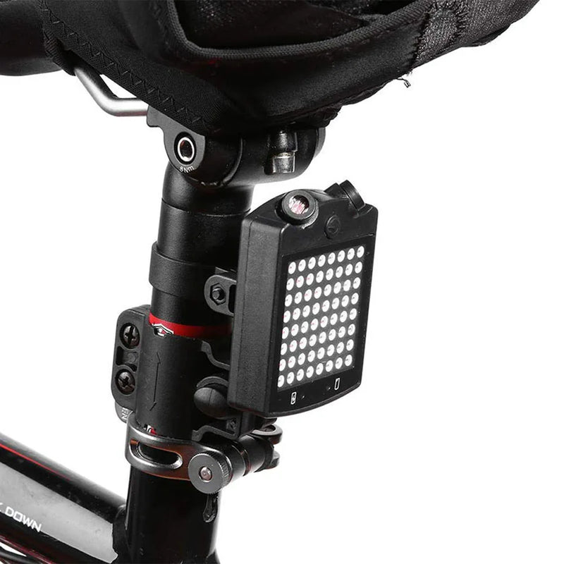 Luz de sinalização para bicicleta com 64 LEDs, 15 lumens, recarregável, à prova d'água e sem fio